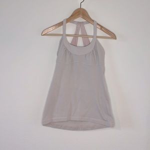 Lululemon striped nude and pink criss cross back tank top medium